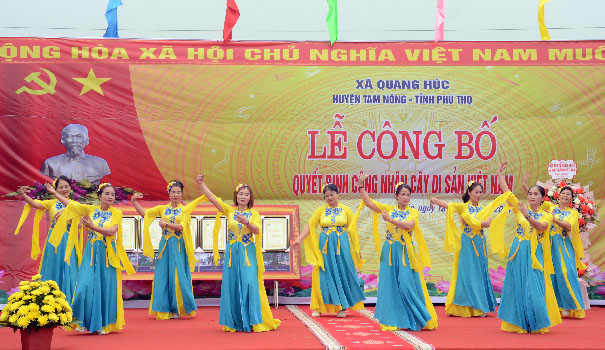 A group of women performing on a stageDescription automatically generated