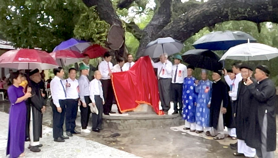A group of people standing under umbrellasDescription automatically generated